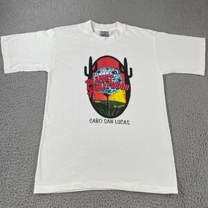 Vintage 90s Planet Hollywood Cabo T Shirt Mens Size M White Crewneck Cotton
